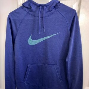 indigo nike hoodie w/ ice blue nike logo